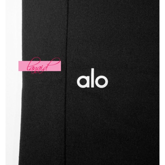 Alo High-Waist Moto Puffer Pant Black Dark Navy Quilted Hi-Rise Edgy Joggers XS - Picture 5 of 7